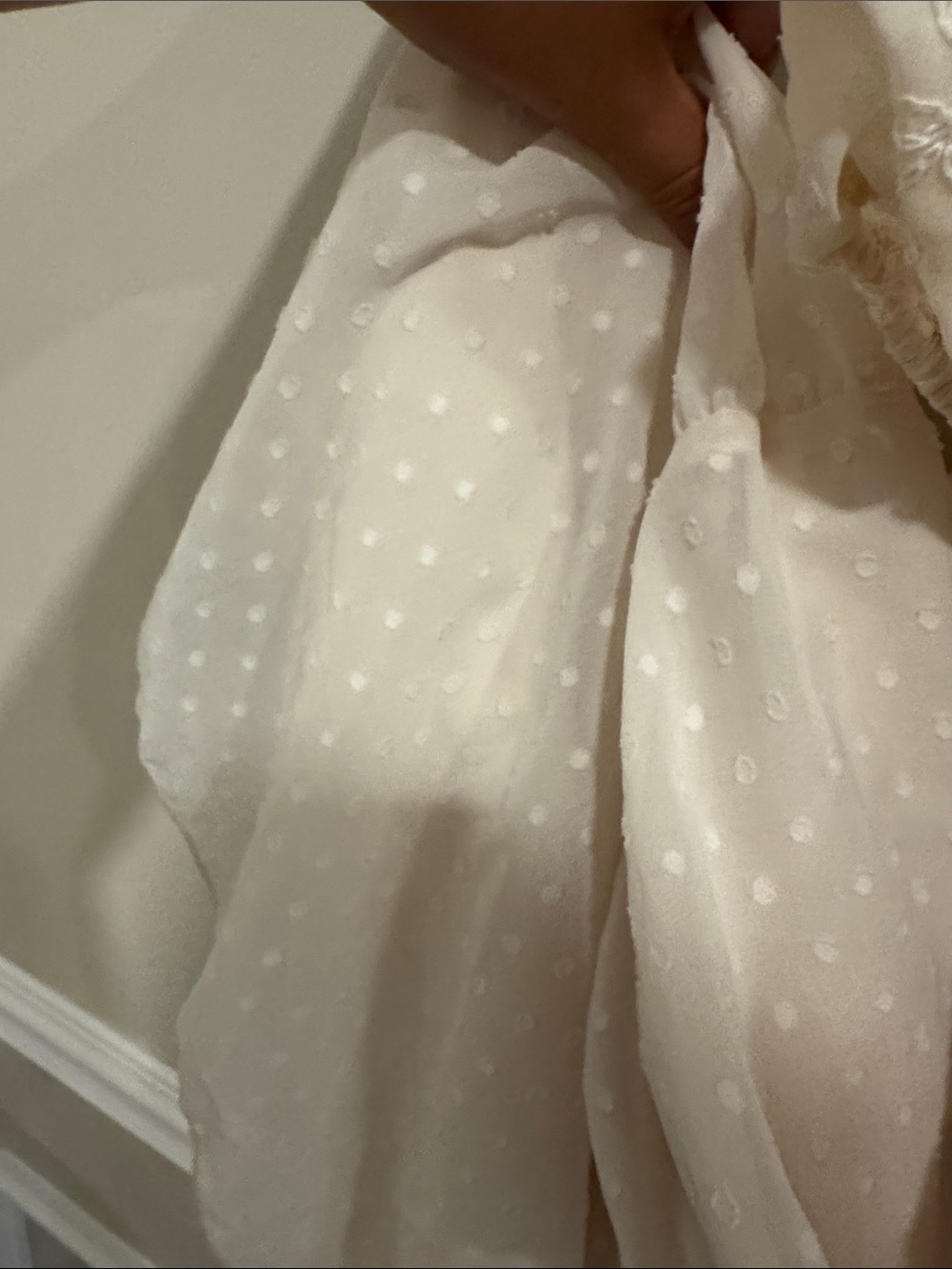 SHEIN Curve 4XL Cream Swiss Dot Embroidered Maxi Dress Boho Cottagecore - Picture 6 of 10